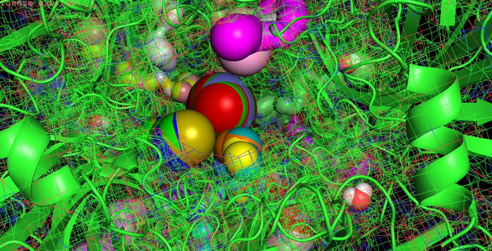 Figure 9.1: Top-down view showing structural synergy between the central pore, lateral tunnels, and trapped water.
