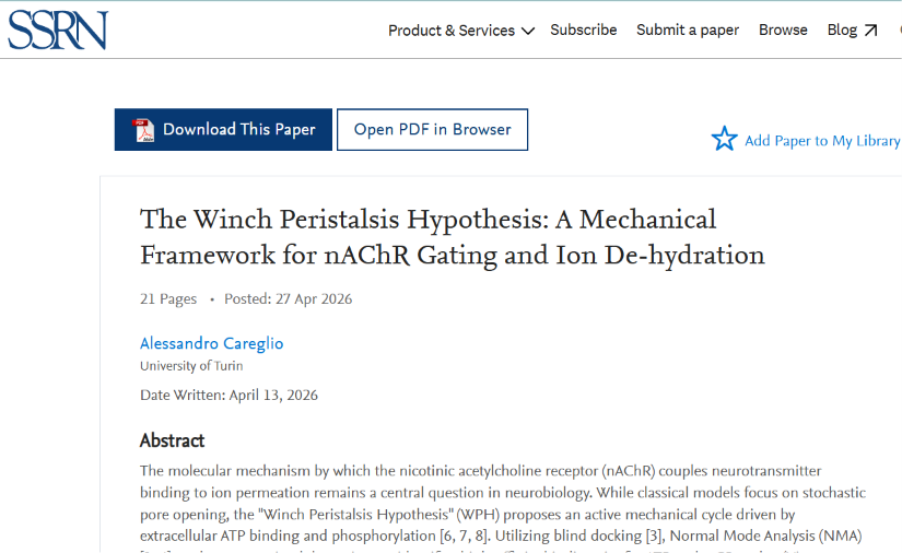 SSRN Publication: The Winch Peristalsis Hypothesis